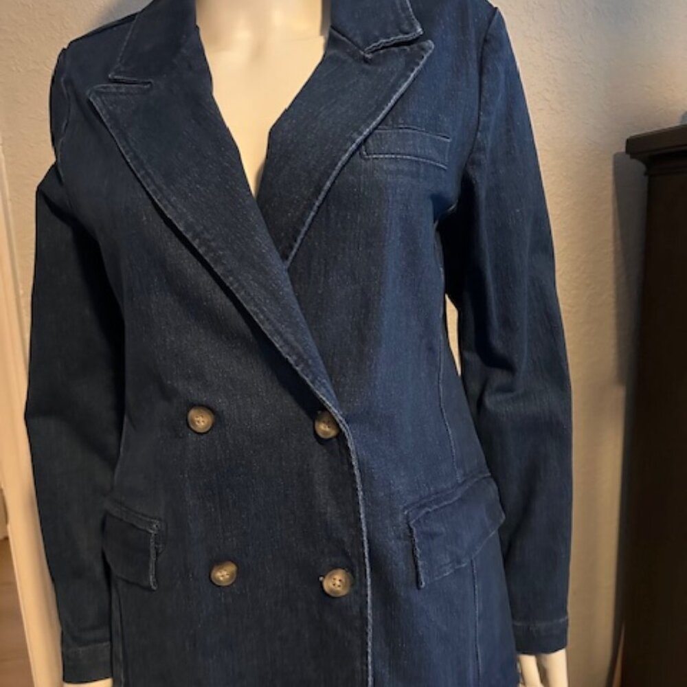 Anthropologie Pilcro & the Letterpress Double-Breasted Denim Jacket